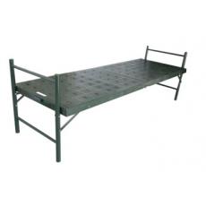 戶外野戰折疊鋼塑折疊床680鋼塑兩折床便攜式軍綠色折疊床